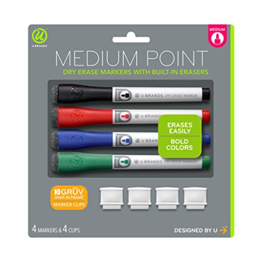 Whiteboard Marker Set - Fine Tip Dry Erase Markers with