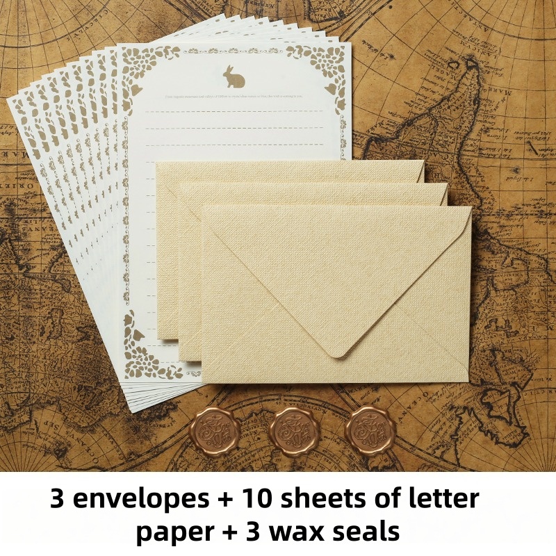 16PCS Vintage Linen Envelopes  - đánh giá và giá Wax Seal Stamp Kit