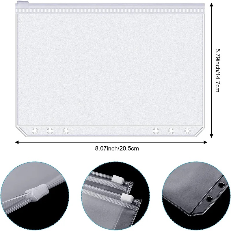 6-30PCS Binder Pockets A6 6-Ho - đánh giá và giá Planner Weekly Budget